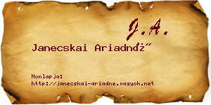 Janecskai Ariadné névjegykártya